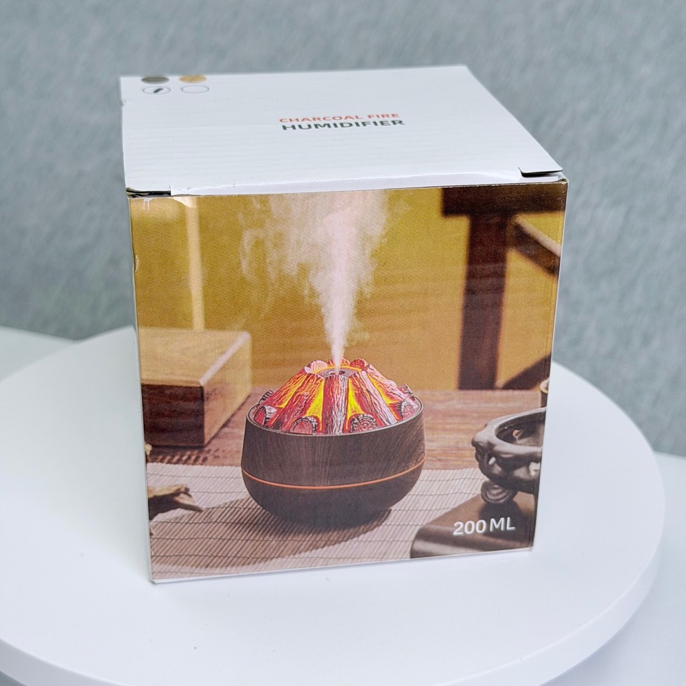 Charcoal Fire Humidifier SL-006 Volcano Flame Effect Night Light 200ml Mist